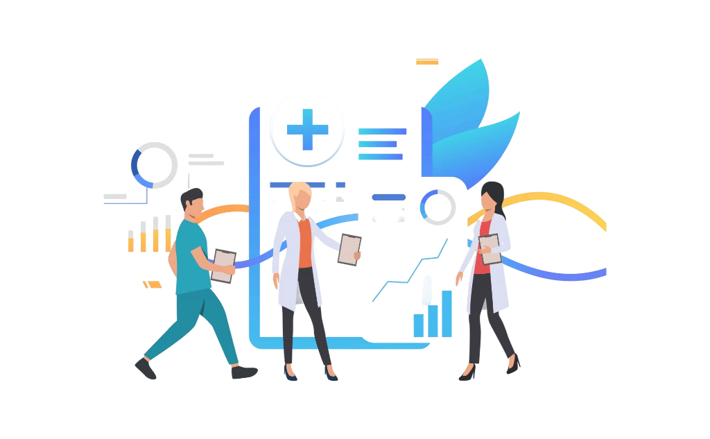 Clinical trial journey illustration